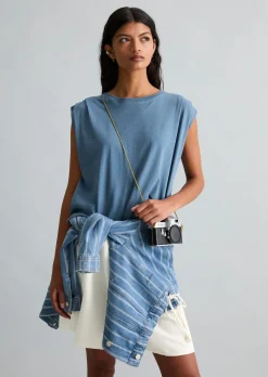 T-Shirt relaxed aus Baumwolle-Leinen-Mix