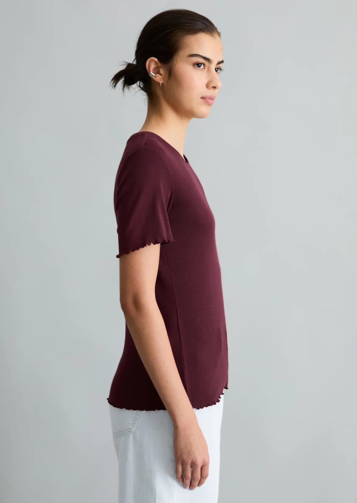T-Shirt slim aus Bio-Baumwoll-Stretchjersey