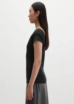 T-Shirt slim aus elastischem Rippjersey