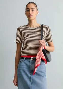 T-Shirt slim aus Rippjersey
