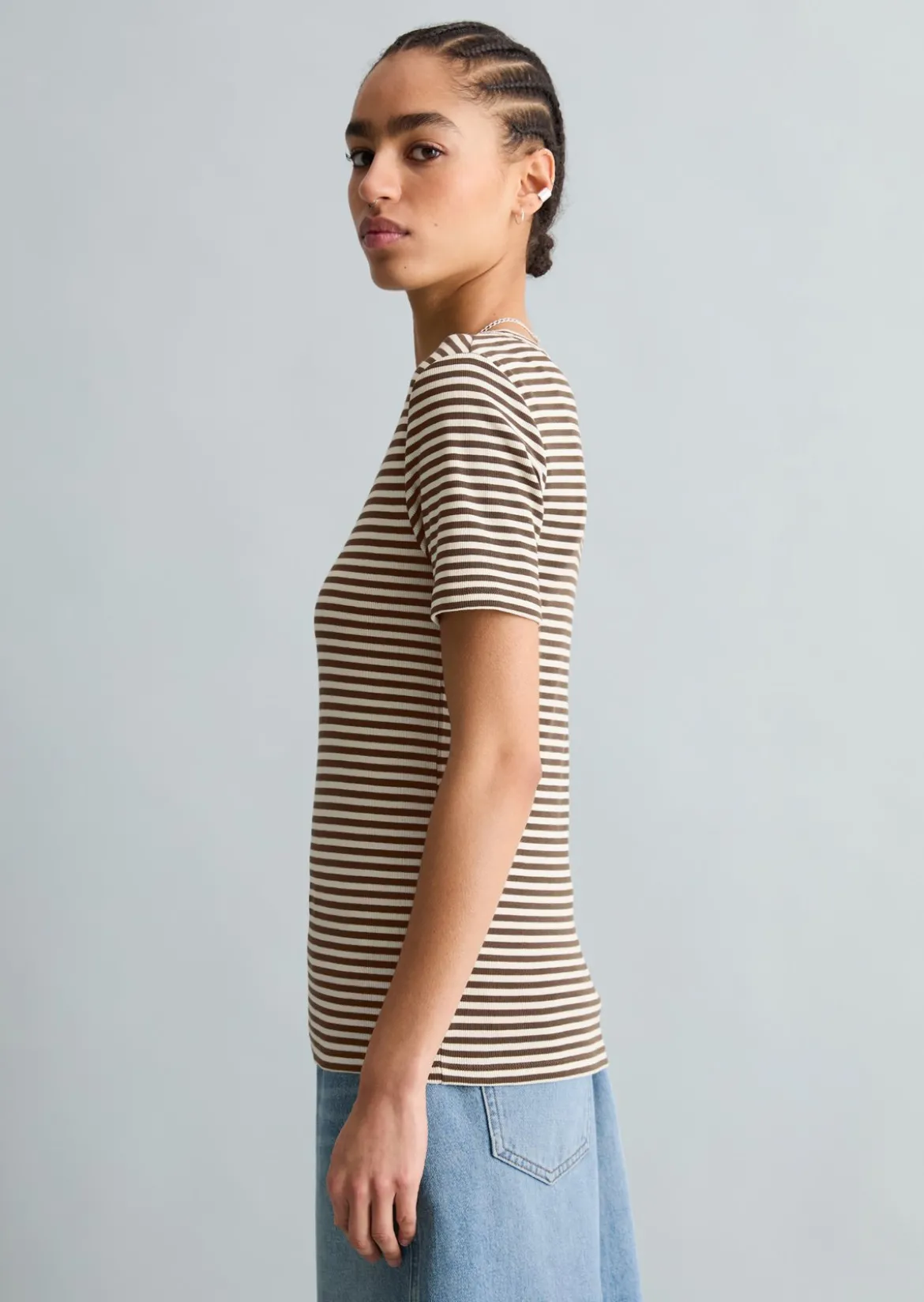 T-Shirt slim aus Rippjersey