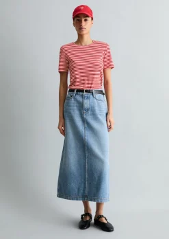 T-Shirt slim aus Rippjersey