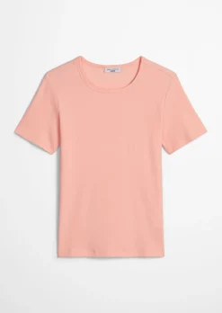 T-Shirt slim aus weichem Rippjersey