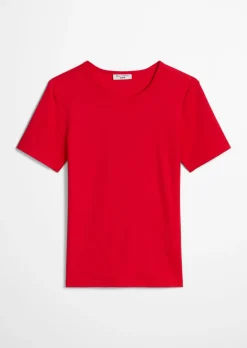 T-Shirt slim aus weichem Rippjersey
