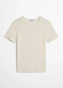 T-Shirt slim aus weichem Rippjersey
