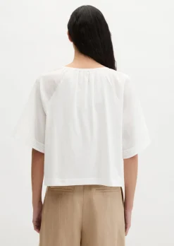 T-Shirt wide aus Material-Mix