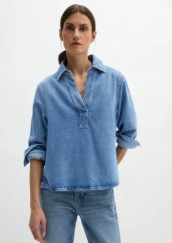 Tunika-Jeansbluse relaxed aus TENCEL™ Lyocell-Mix