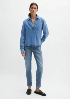 Tunika-Jeansbluse relaxed aus TENCEL™ Lyocell-Mix
