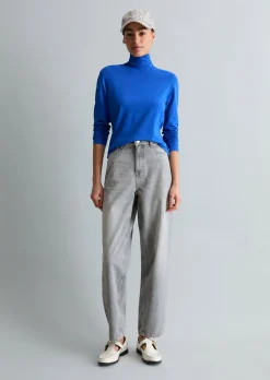 Turtleneck Longsleeve slim aus elastischem Single Jersey