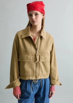Twill-Jacke regular aus Organic-Cotton-Lyocell-Stretch