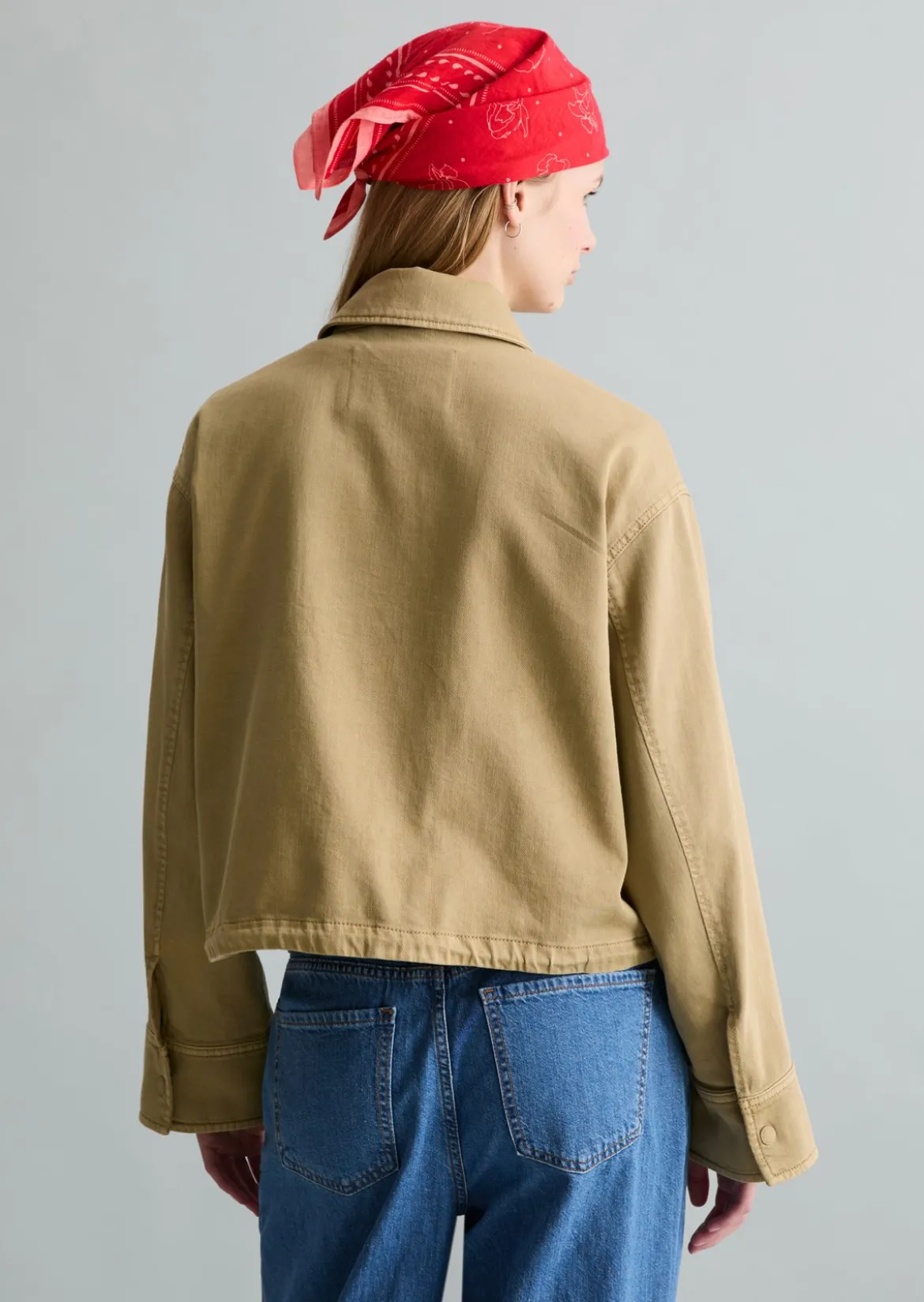 Twill-Jacke regular aus Organic-Cotton-Lyocell-Stretch