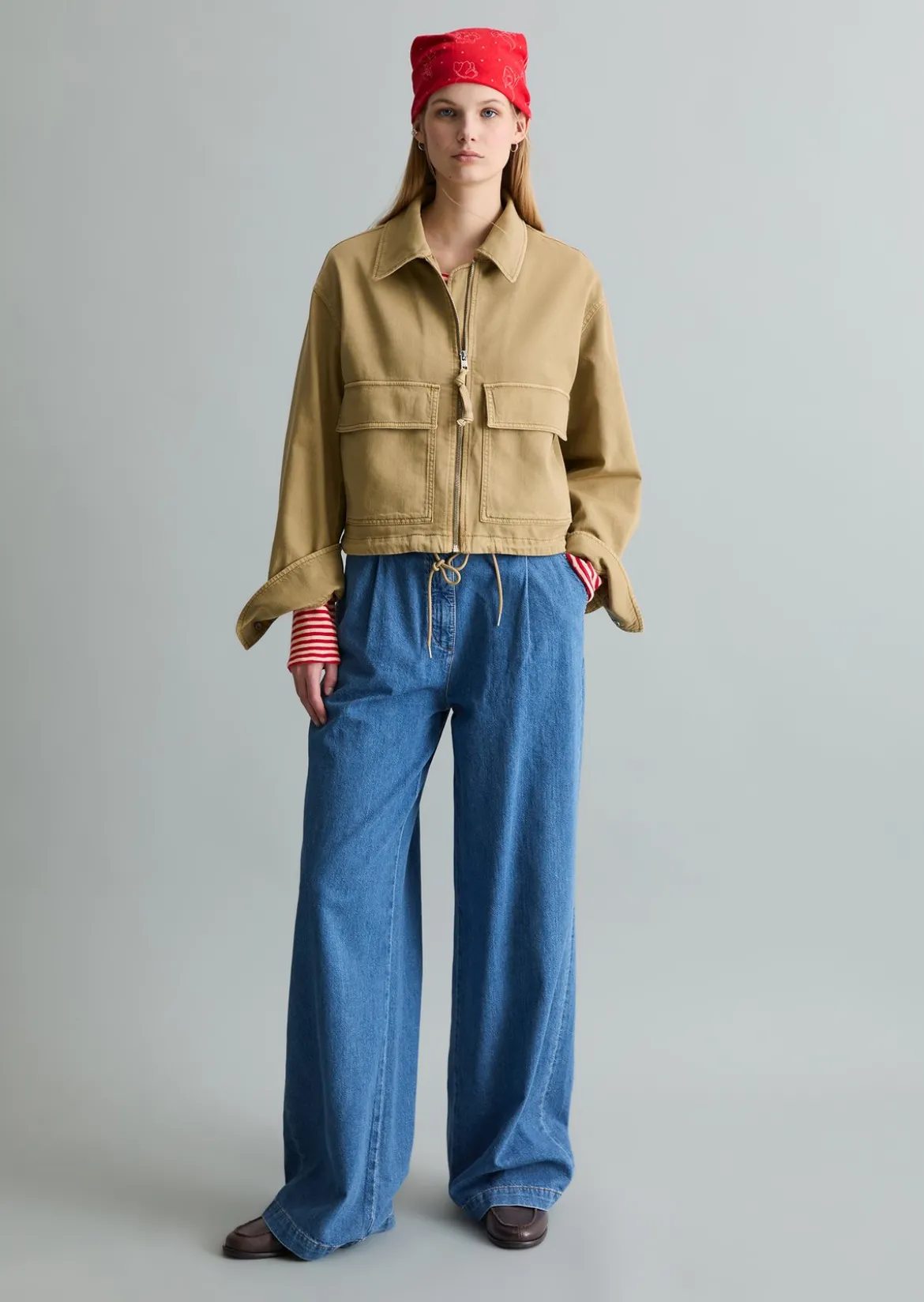 Twill-Jacke regular aus Organic-Cotton-Lyocell-Stretch