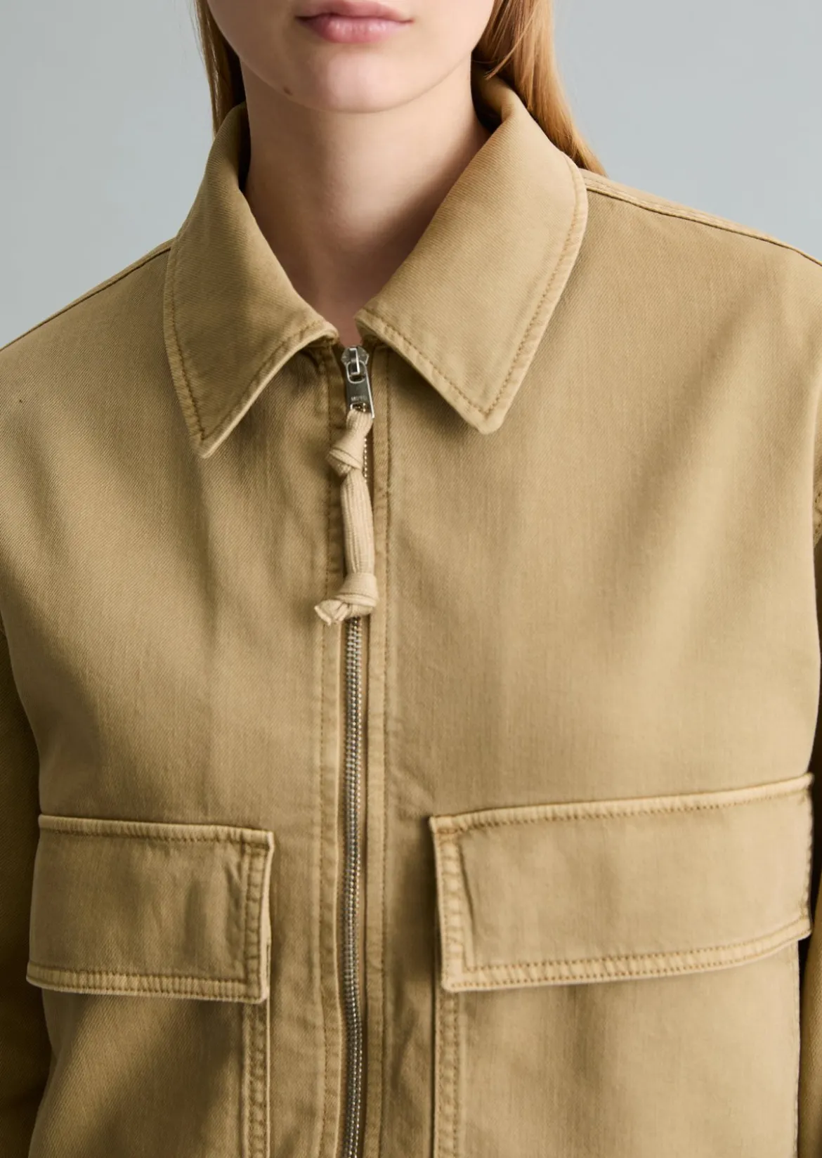 Twill-Jacke regular aus Organic-Cotton-Lyocell-Stretch