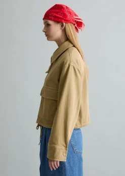 Twill-Jacke regular aus Organic-Cotton-Lyocell-Stretch