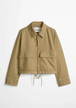 Twill-Jacke regular aus Organic-Cotton-Lyocell-Stretch