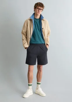 Twill-Jogger-Shorts regular aus elastischem Bio-Baumwoll-Twill