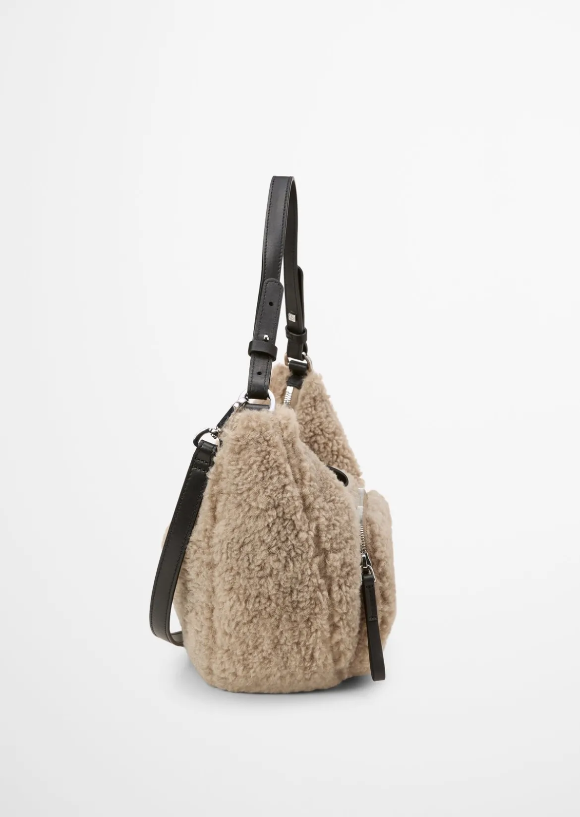 Umhängetasche medium aus weichem Teddyfell