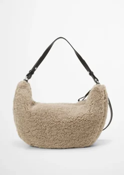 Umhängetasche medium aus weichem Teddyfell