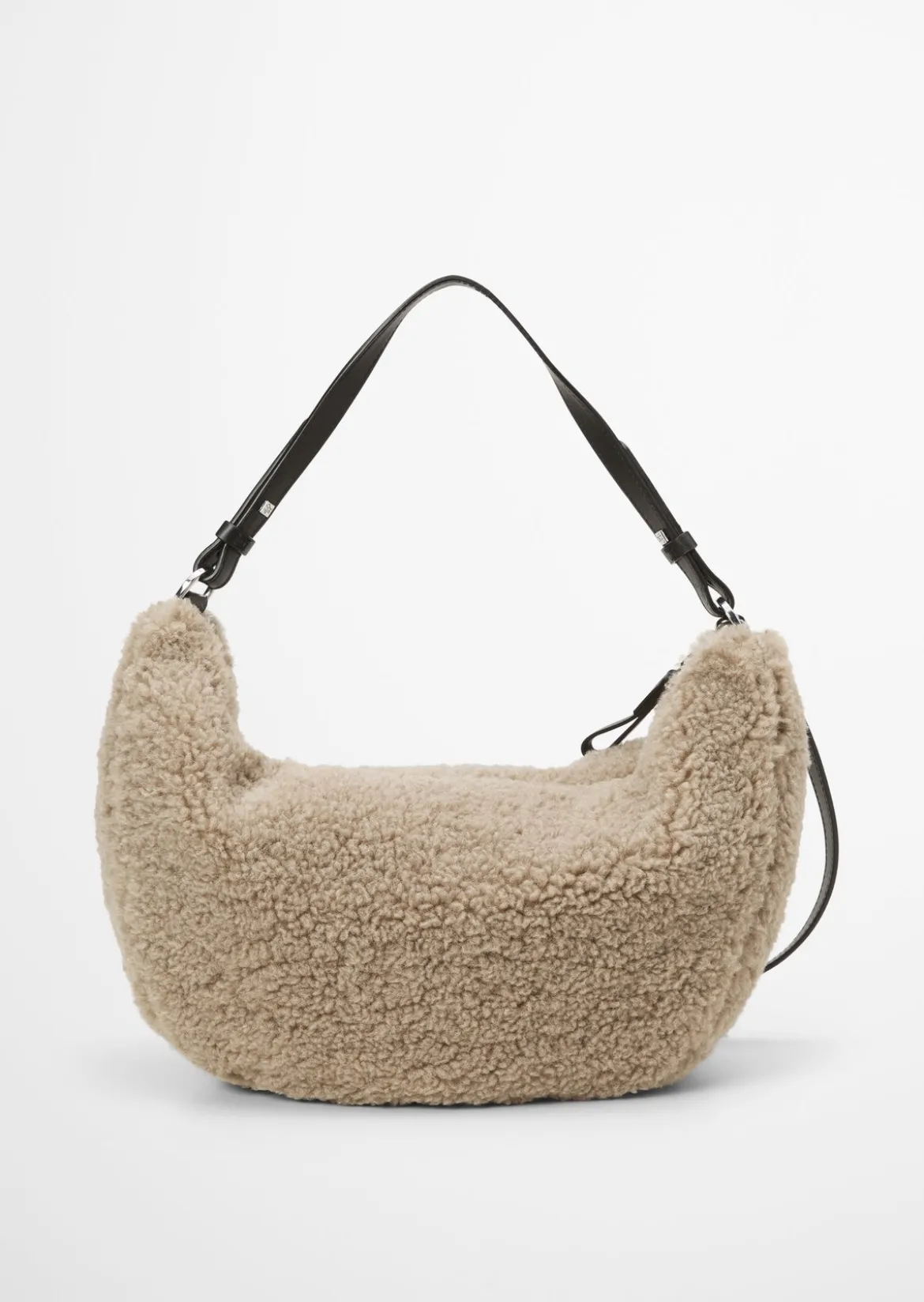 Umhängetasche medium aus weichem Teddyfell