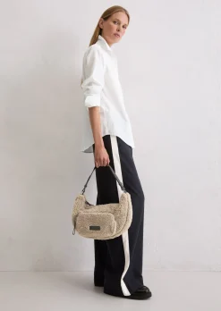 Umhängetasche medium aus weichem Teddyfell