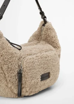 Umhängetasche medium aus weichem Teddyfell