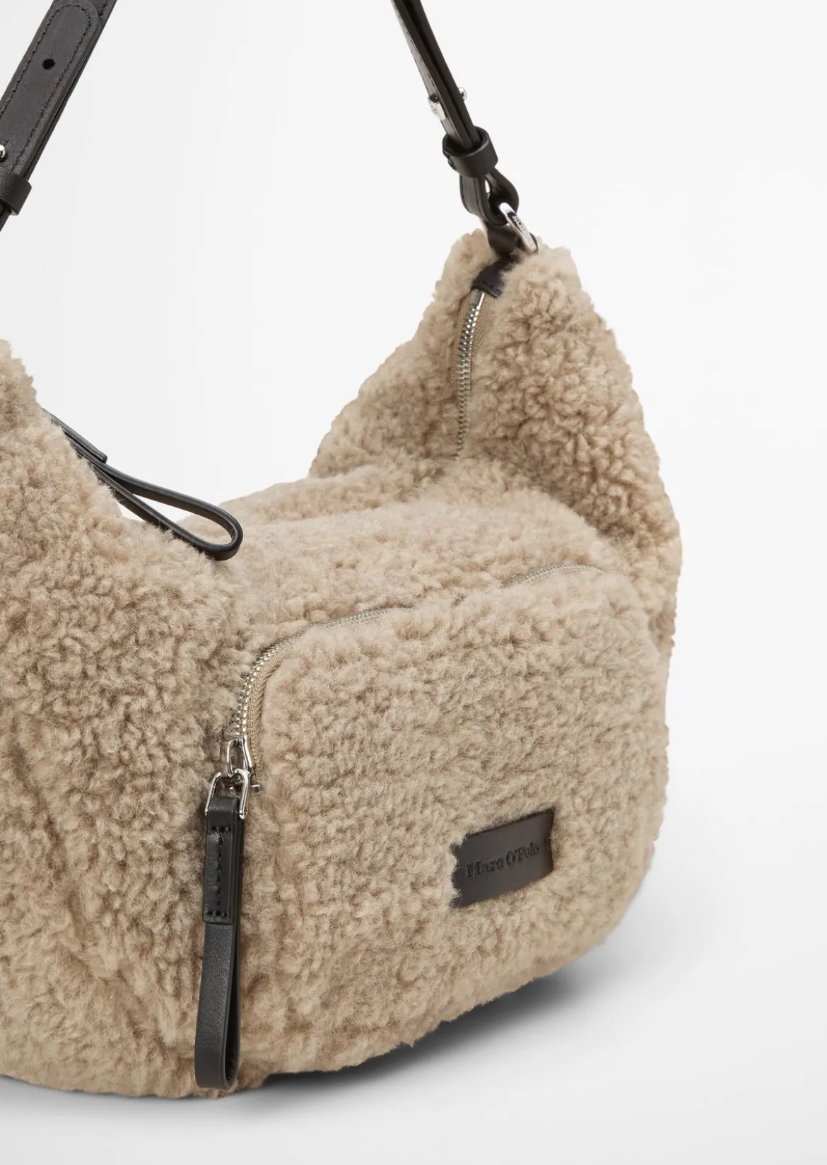 Umhängetasche medium aus weichem Teddyfell