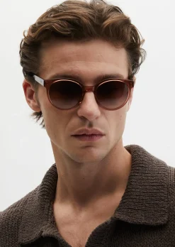 Unisex-Sonnenbrille im Panto-Stil