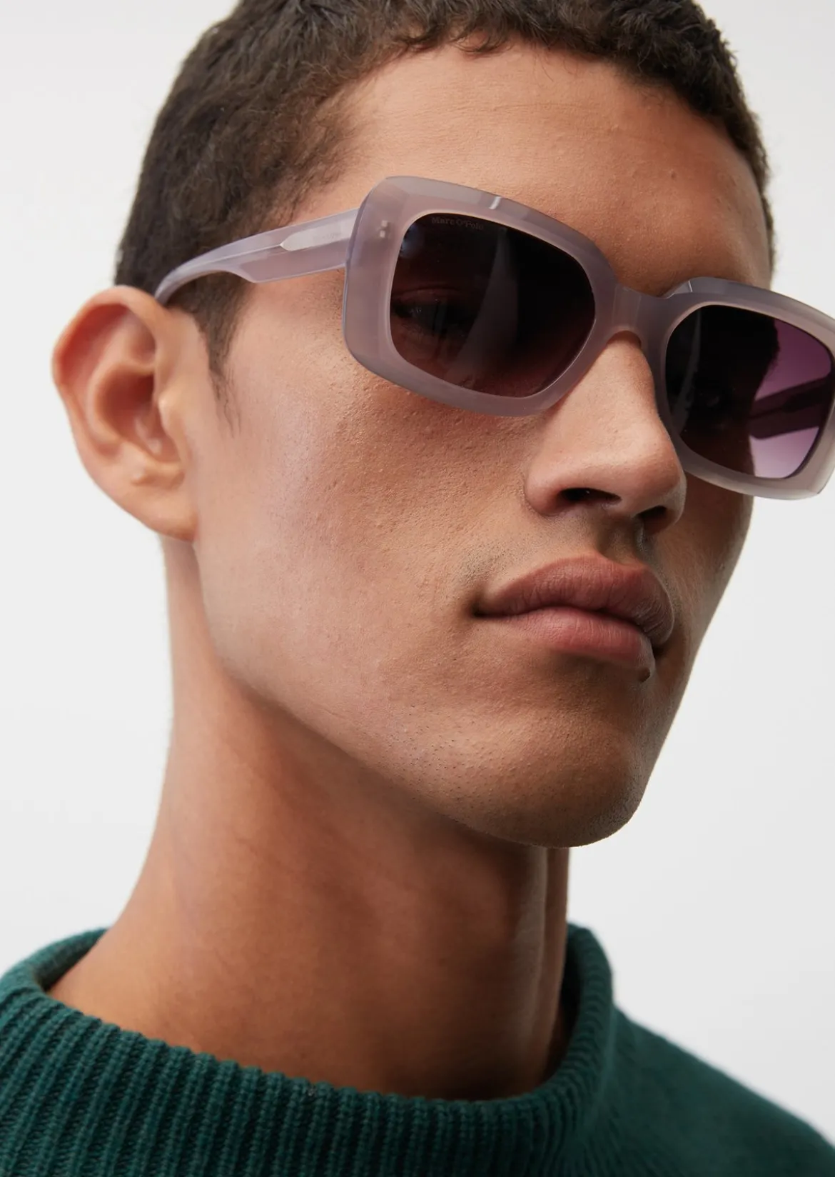 Unisex-Sonnenbrille mit breitem Bio-Acetat-Rahmen