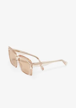 Unisex-Sonnenbrille mit breitem Bio-Acetat-Rahmen