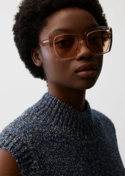 Unisex-Sonnenbrille mit breitem Bio-Acetat-Rahmen