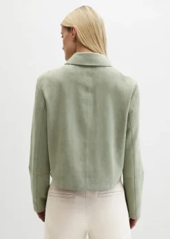 Velourslederjacke fitted aus softem Ziegenleder