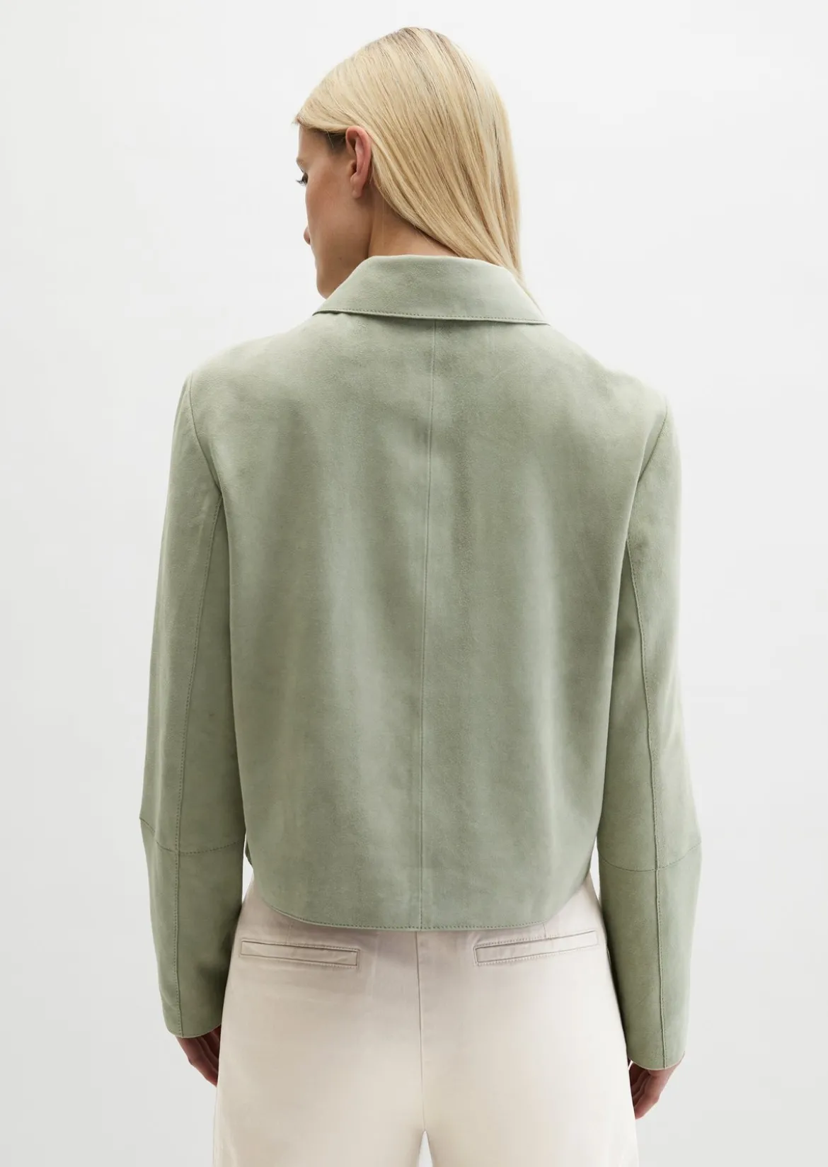 Velourslederjacke fitted aus softem Ziegenleder