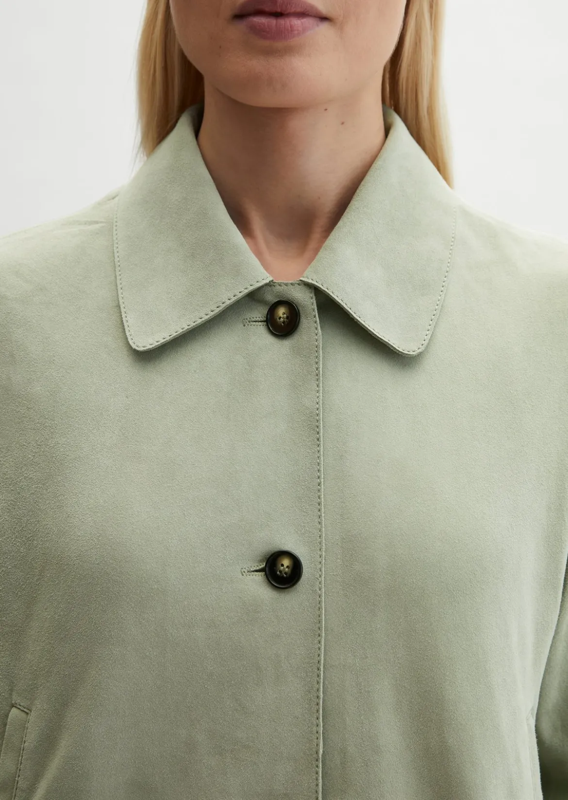Velourslederjacke fitted aus softem Ziegenleder