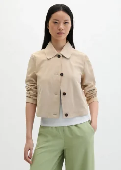Velourslederjacke fitted aus softem Ziegenleder