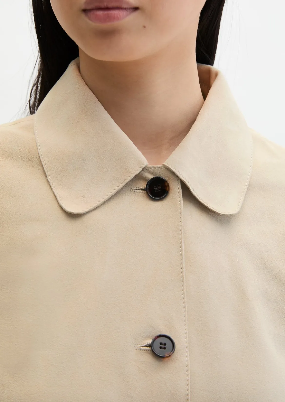 Velourslederjacke fitted aus softem Ziegenleder