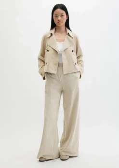 Velourslederjacke im Trench-Stil relaxed aus softem Ziegenleder