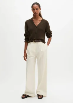 V-Neck-Cardigan relaxed aus Heavy-Weight-Organic-Cotton
