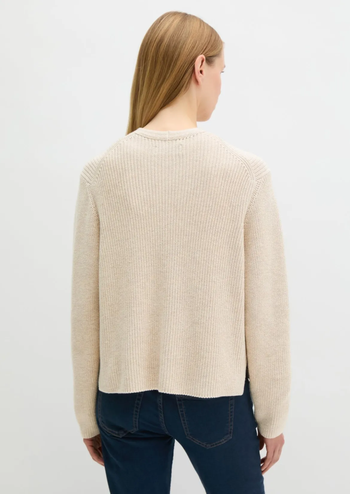 V-Neck-Cardigan relaxed aus Heavy-Weight-Organic-Cotton