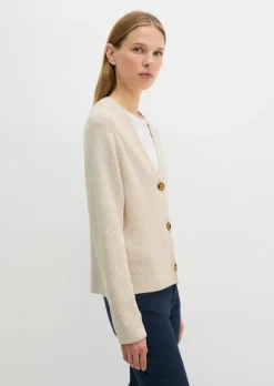 V-Neck-Cardigan relaxed aus Heavy-Weight-Organic-Cotton