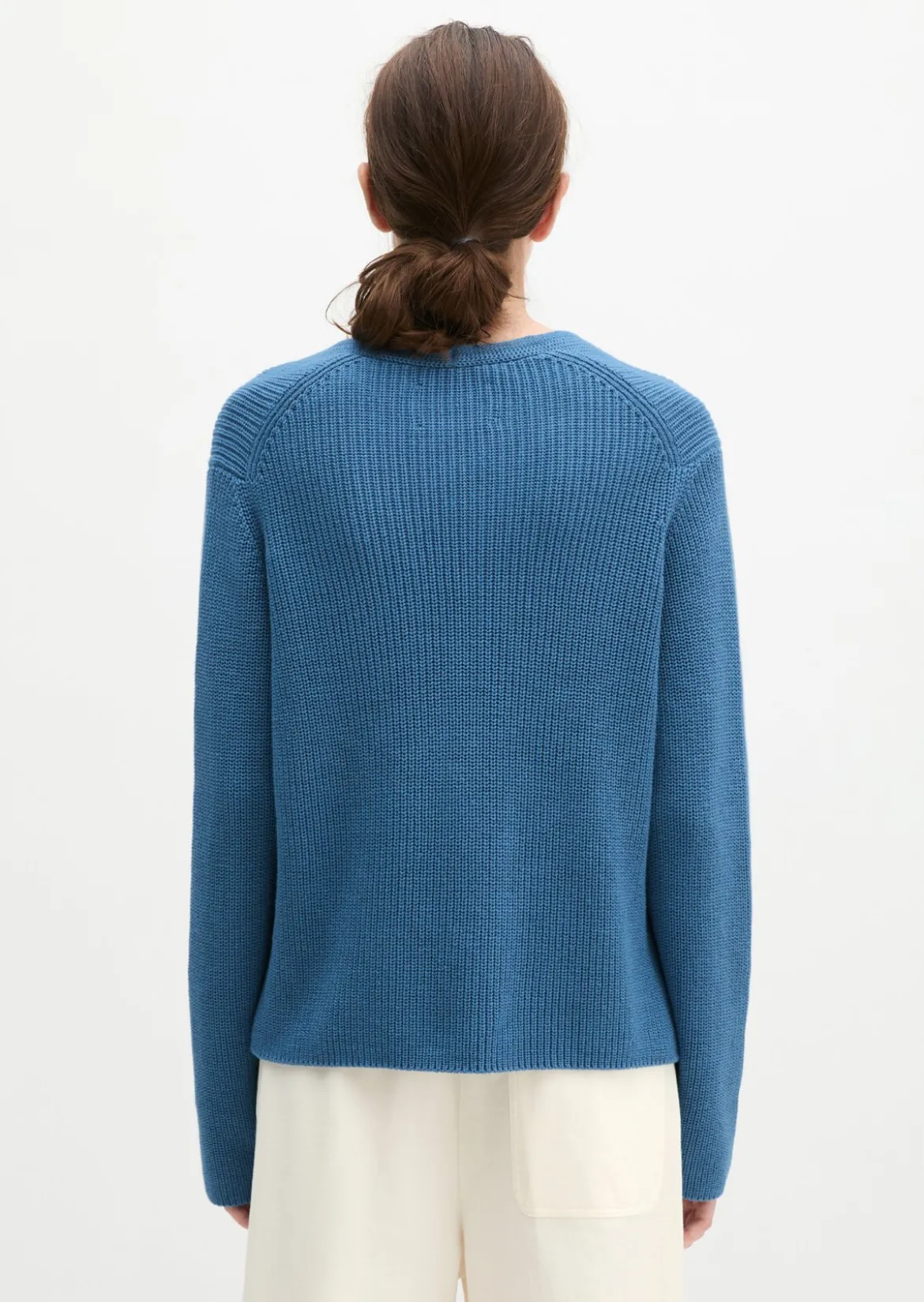 V-Neck-Cardigan relaxed aus Heavy-Weight-Organic-Cotton