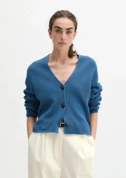V-Neck-Cardigan relaxed aus Heavy-Weight-Organic-Cotton