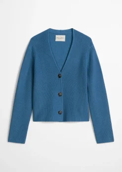 V-Neck-Cardigan relaxed aus Heavy-Weight-Organic-Cotton