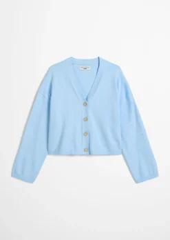 V-Neck-Cardigan relaxed aus Soft Cotton Stretch