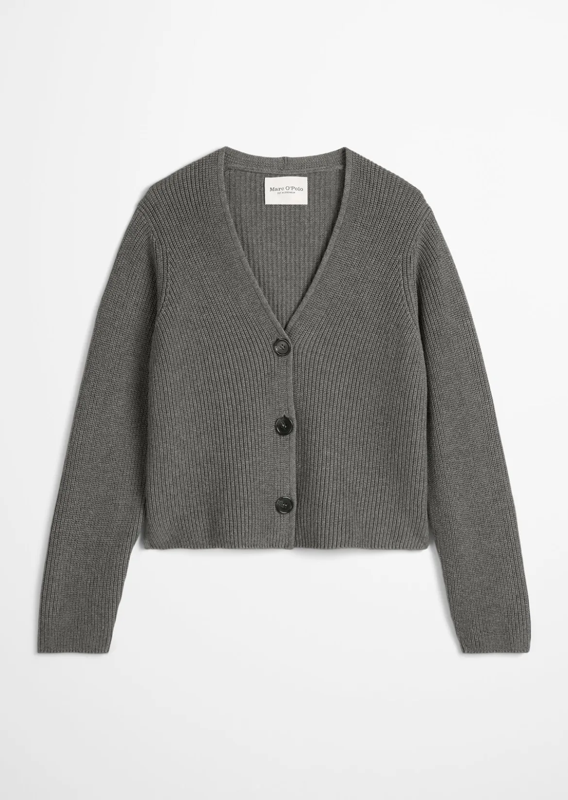 V-Neck-Cardigan relaxed aus Heavy-Weight-Organic-Cotton