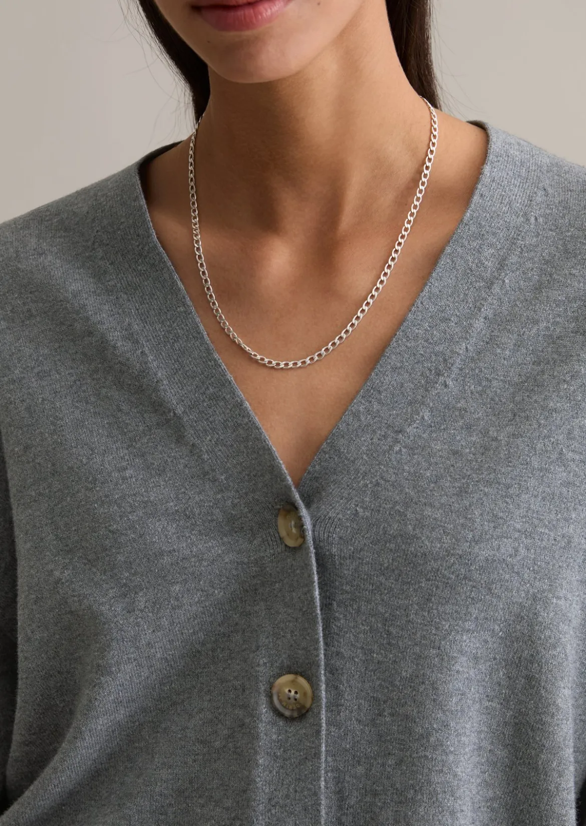 V-Neck-Cardigan relaxed aus Soft Cotton Stretch