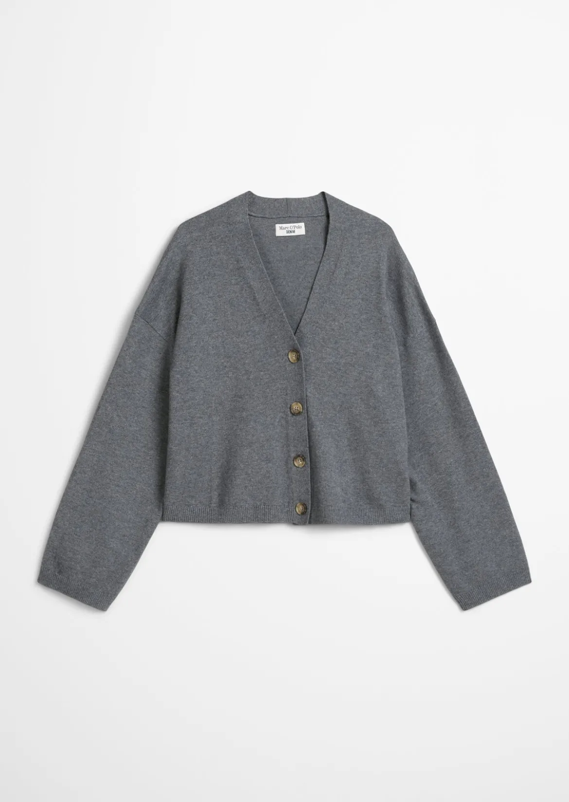 V-Neck-Cardigan relaxed aus Soft Cotton Stretch