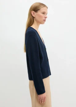 V-Neck-Cardigan relaxed aus Heavy-Weight-Organic-Cotton