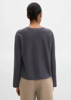 V-Neck-Pullover oversize aus Merinowolle-Viskose-Mix