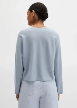 V-Neck-Pullover oversize aus Merinowolle-Viskose-Mix