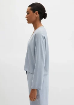 V-Neck-Pullover oversize aus Merinowolle-Viskose-Mix